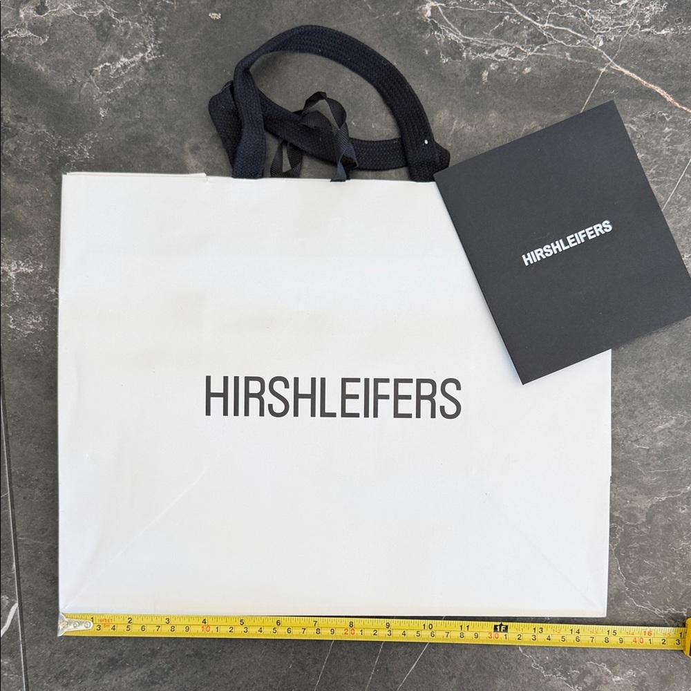 Hirshleifers Paper White Bag with receipt holder